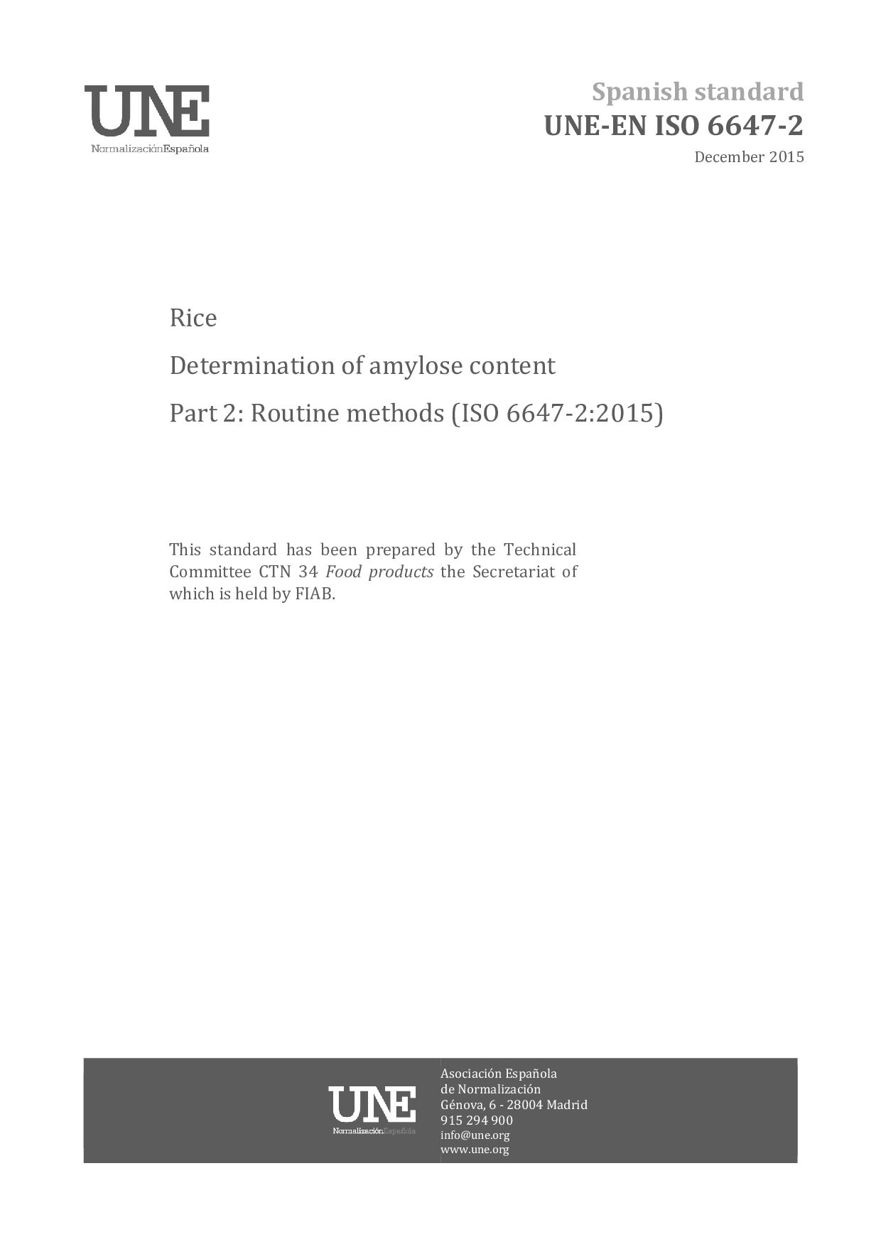 UNE-EN ISO 6647-2:2015封面图