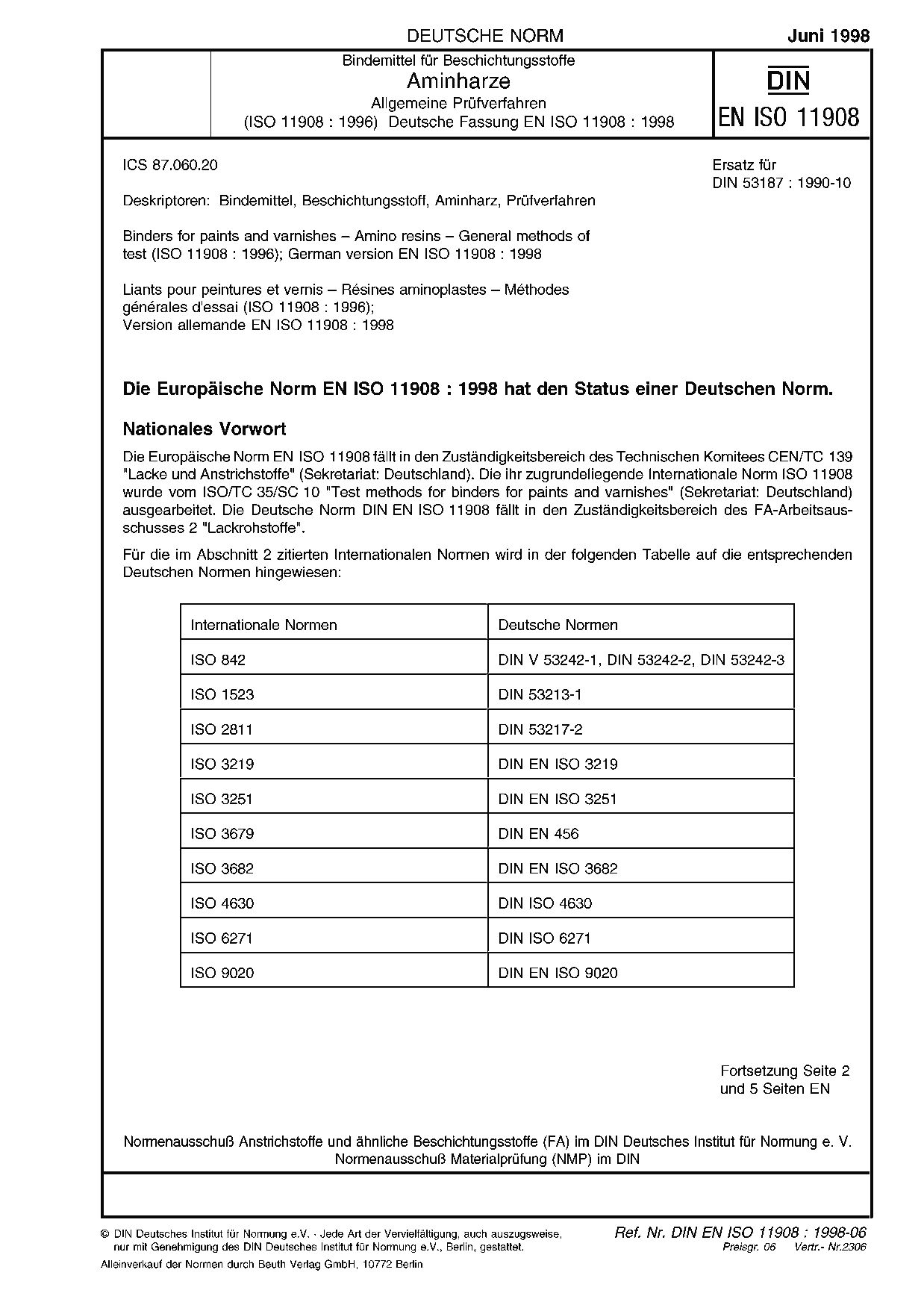 DIN EN ISO 11908:1998封面图