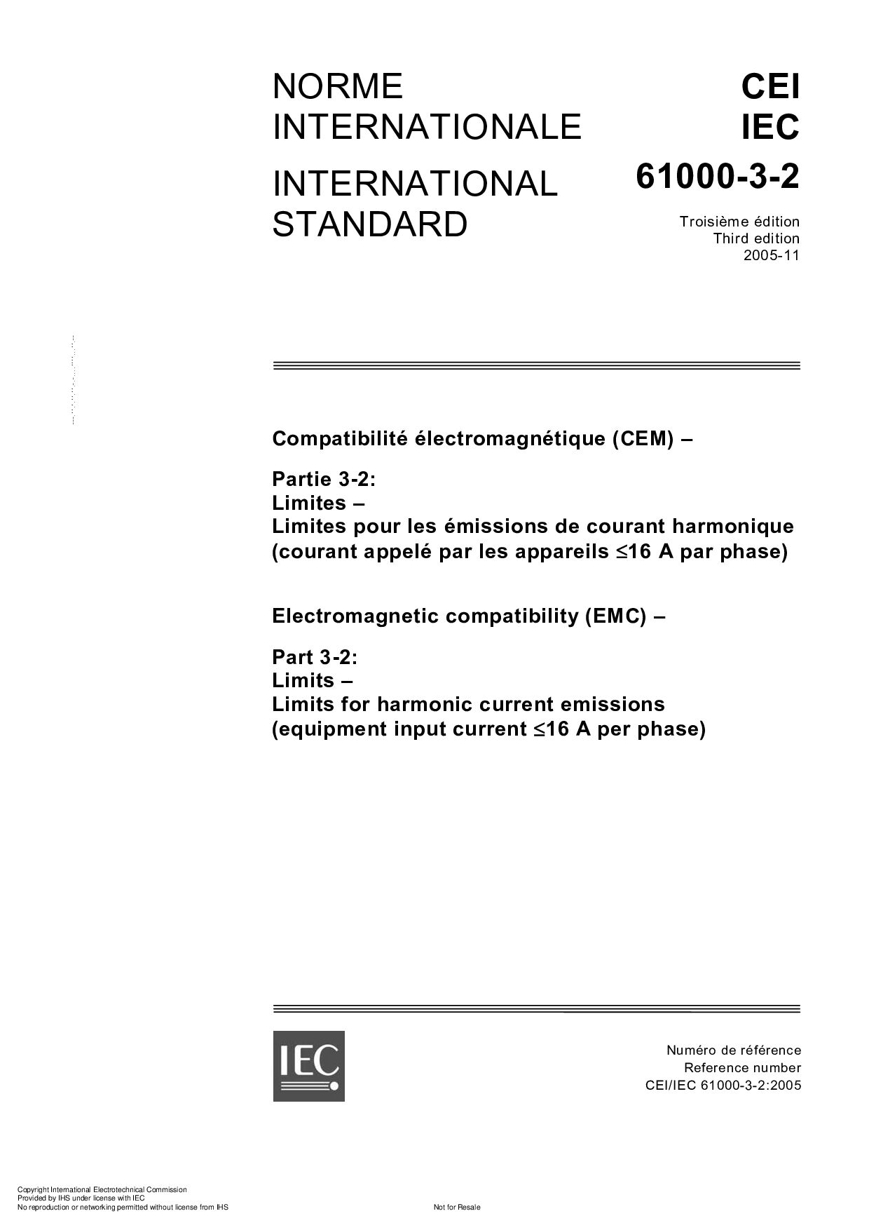 IEC 61000-3-2:2005封面图
