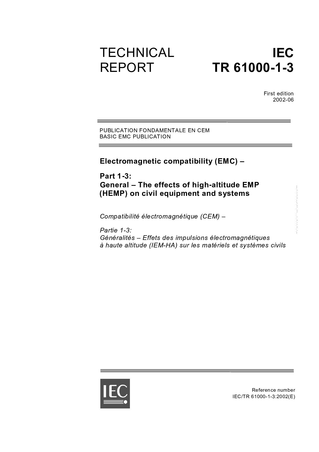 IEC TR 61000-1-3:2002封面图