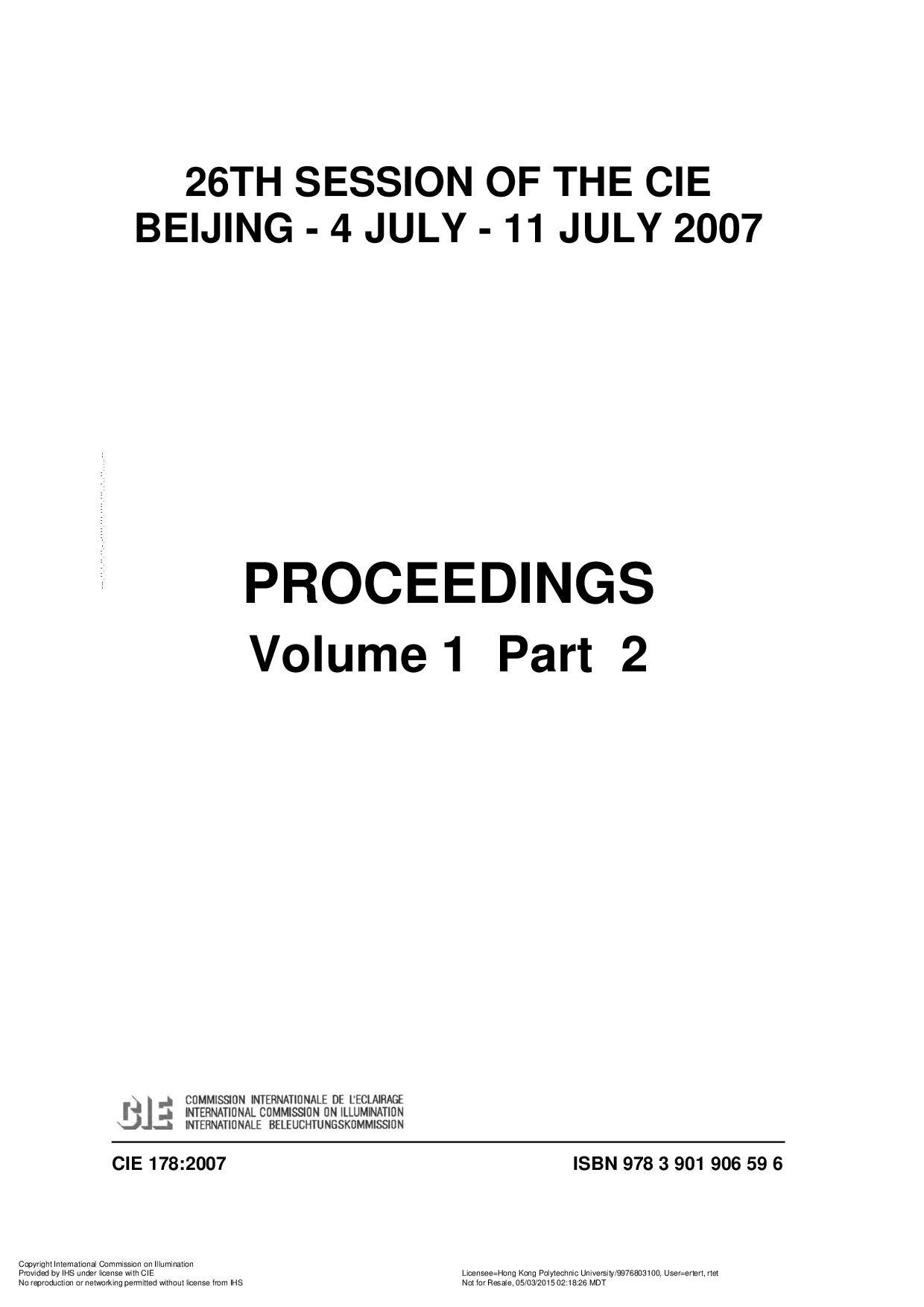 CIE 178 VOL 1-2-2007封面图