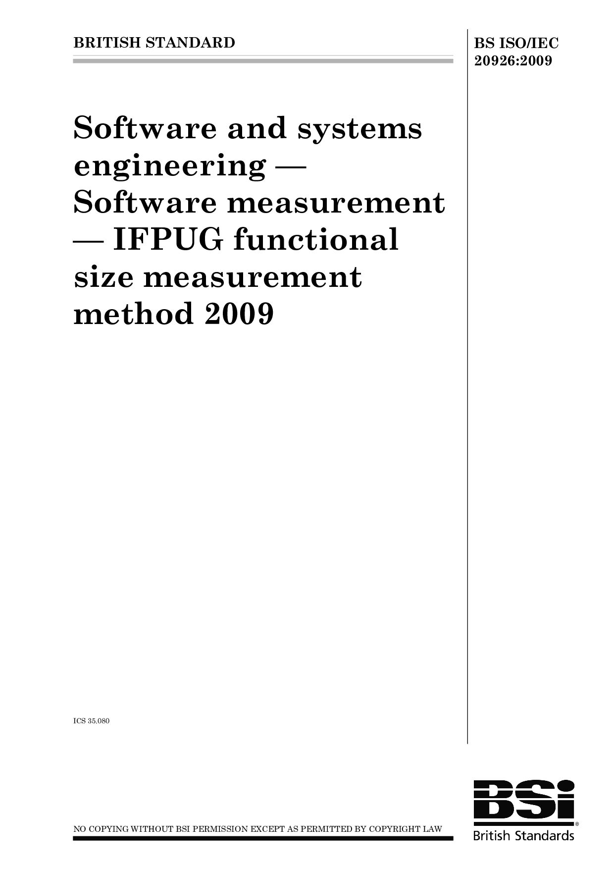 BS ISO/IEC 20926:2009封面图