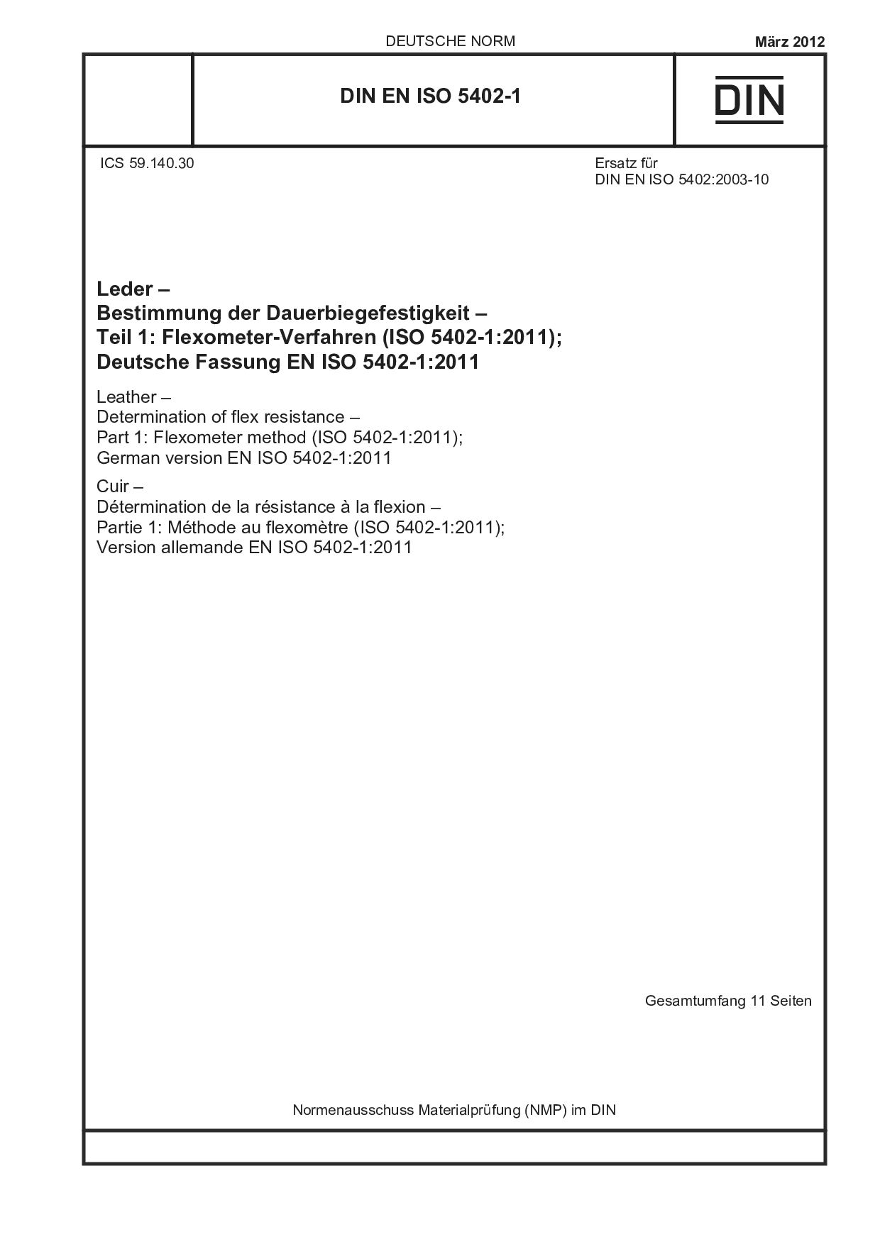 DIN EN ISO 5402-1:2012封面图