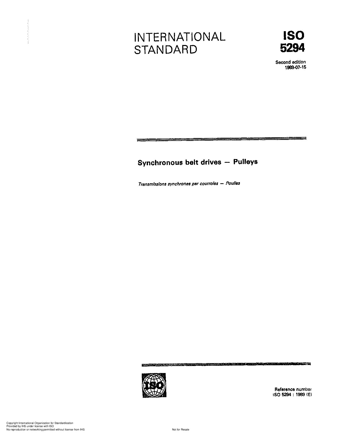 ISO 5294:1989封面图