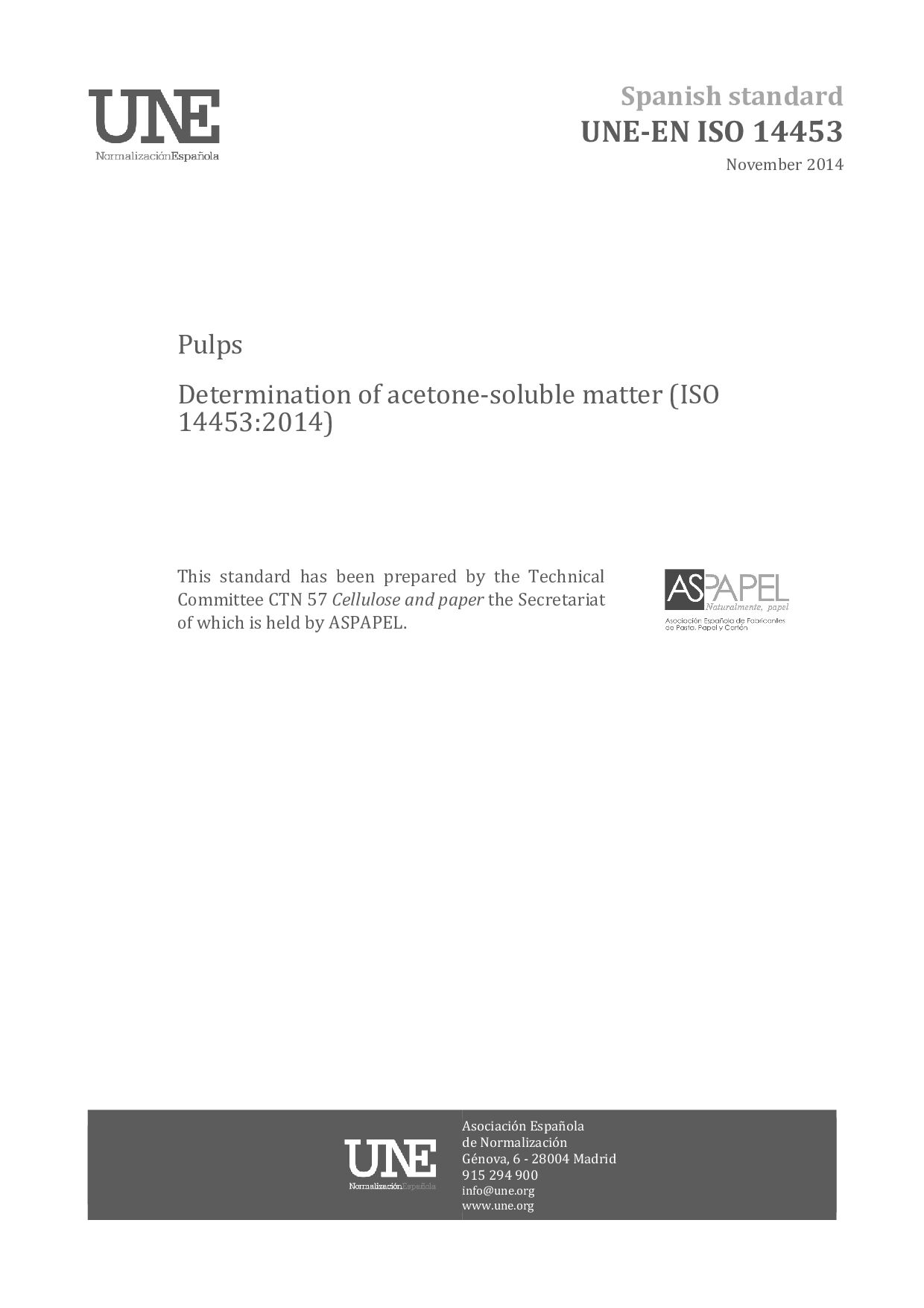 UNE-EN ISO 14453:2014封面图