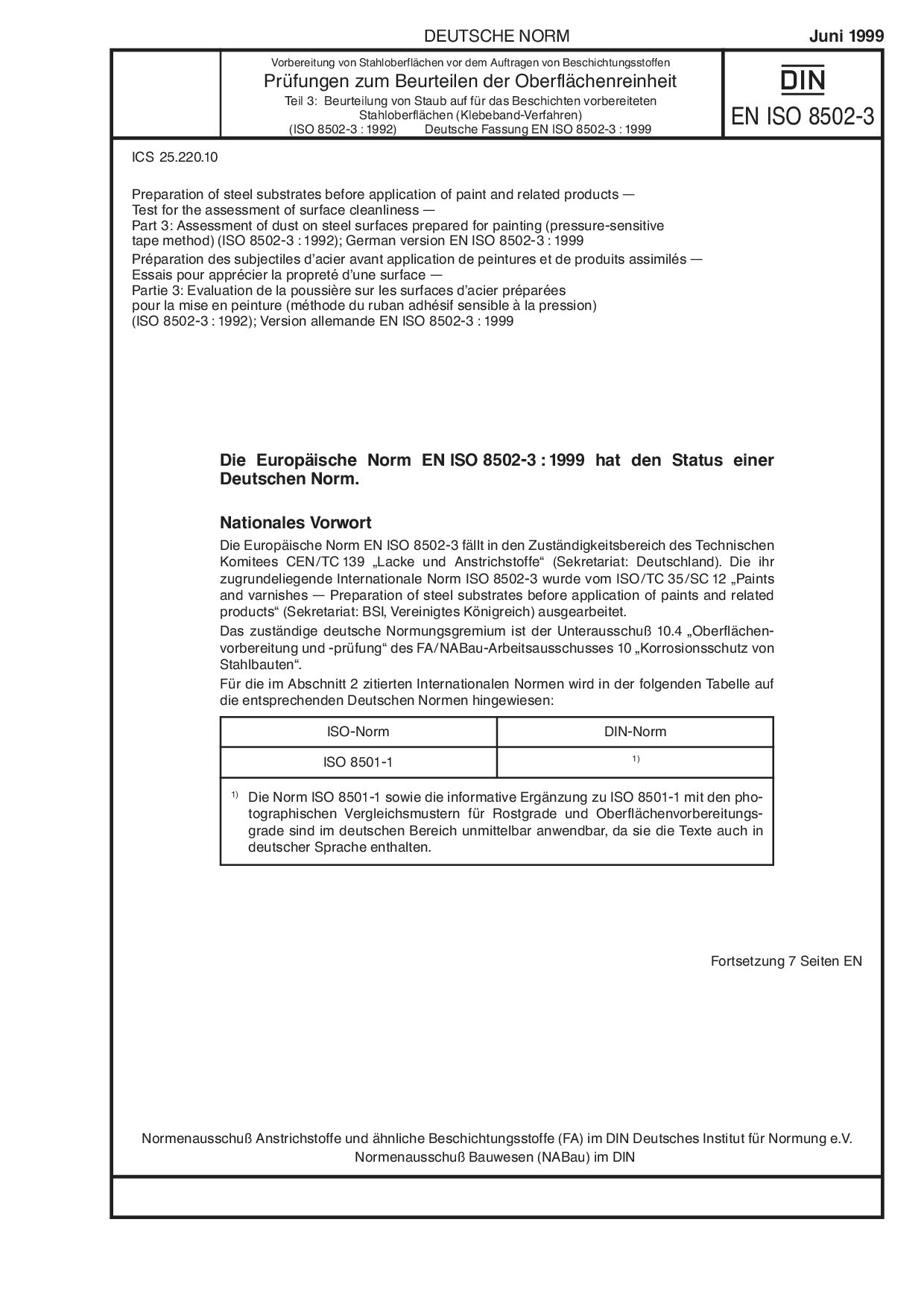 DIN EN ISO 8502-3:1999封面图