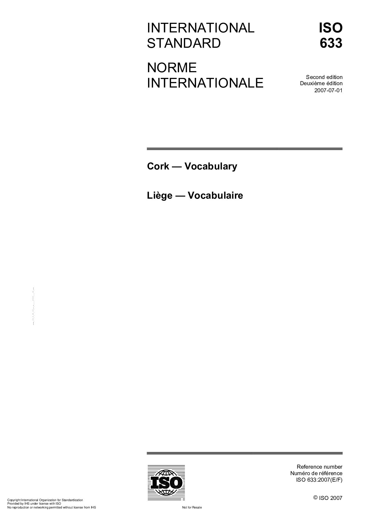 ISO 633:2007封面图