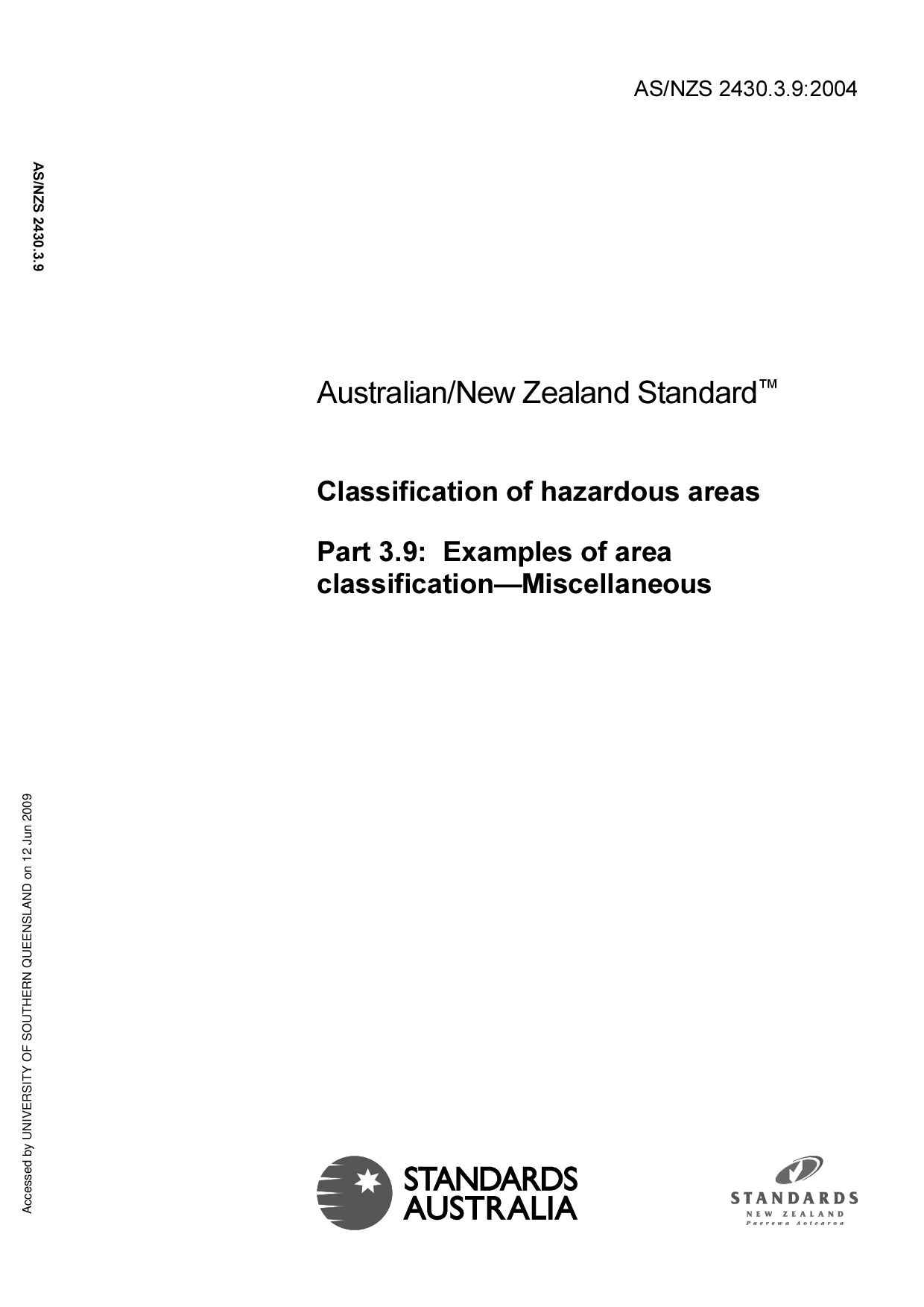 AS/NZS 2430.3.9-2004
