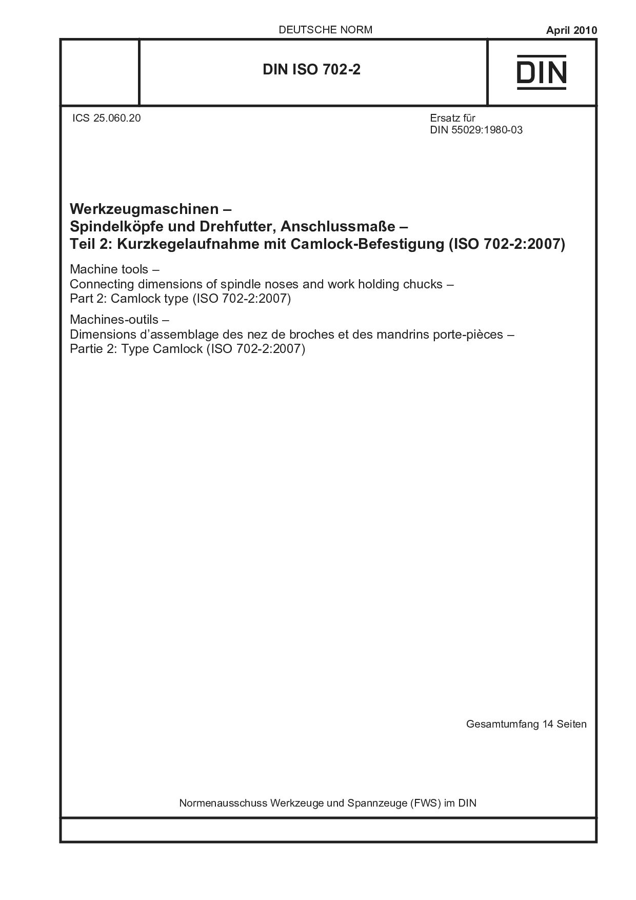 DIN ISO 702-2:2010封面图
