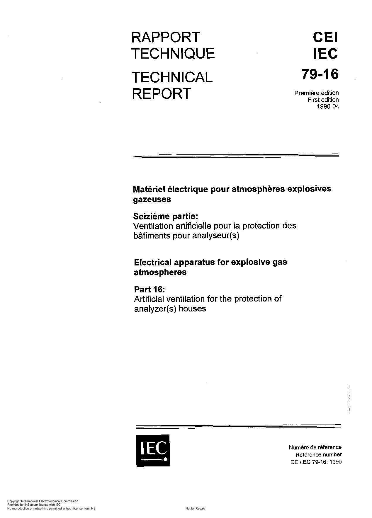 IEC TR 60079-16:1990封面图