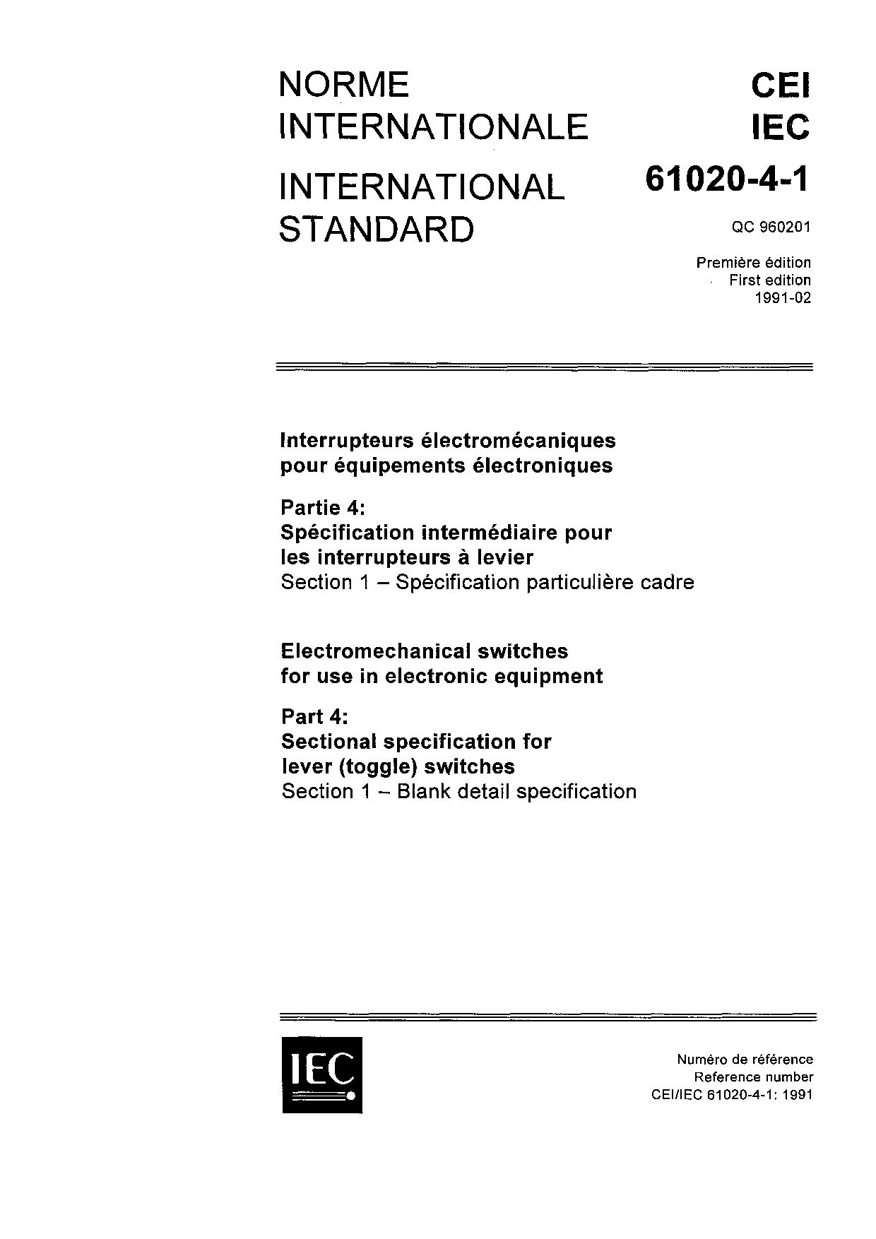 IEC 61020-4-1-1991