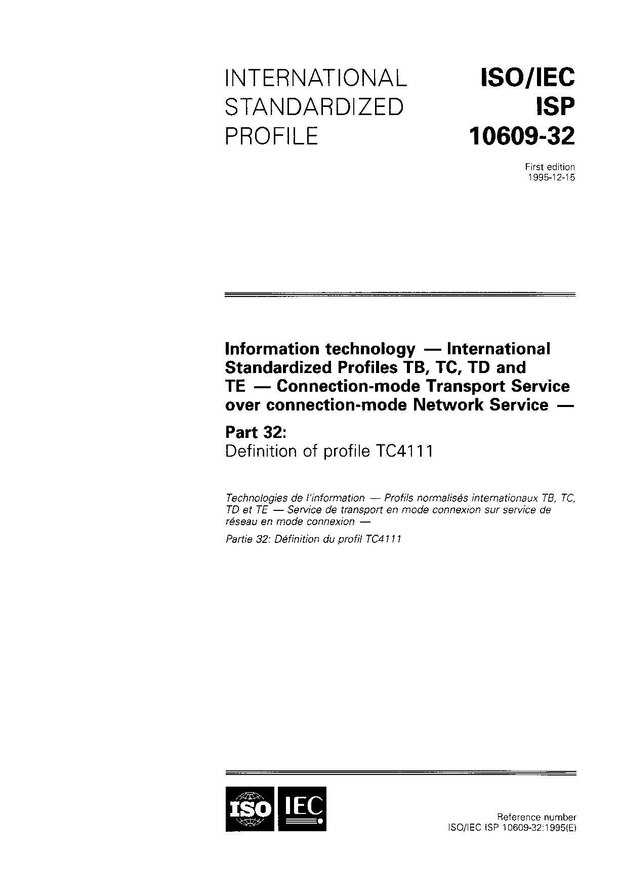 ISO/IEC ISP 10609-32:1995