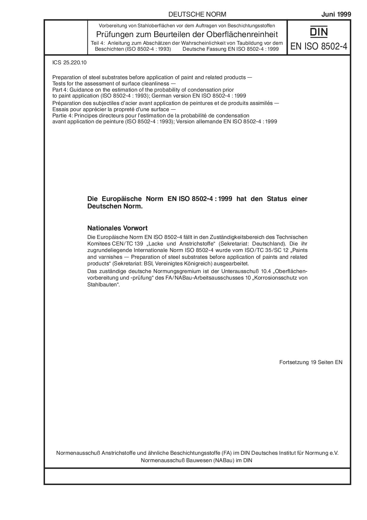 DIN EN ISO 8502-4:1999封面图