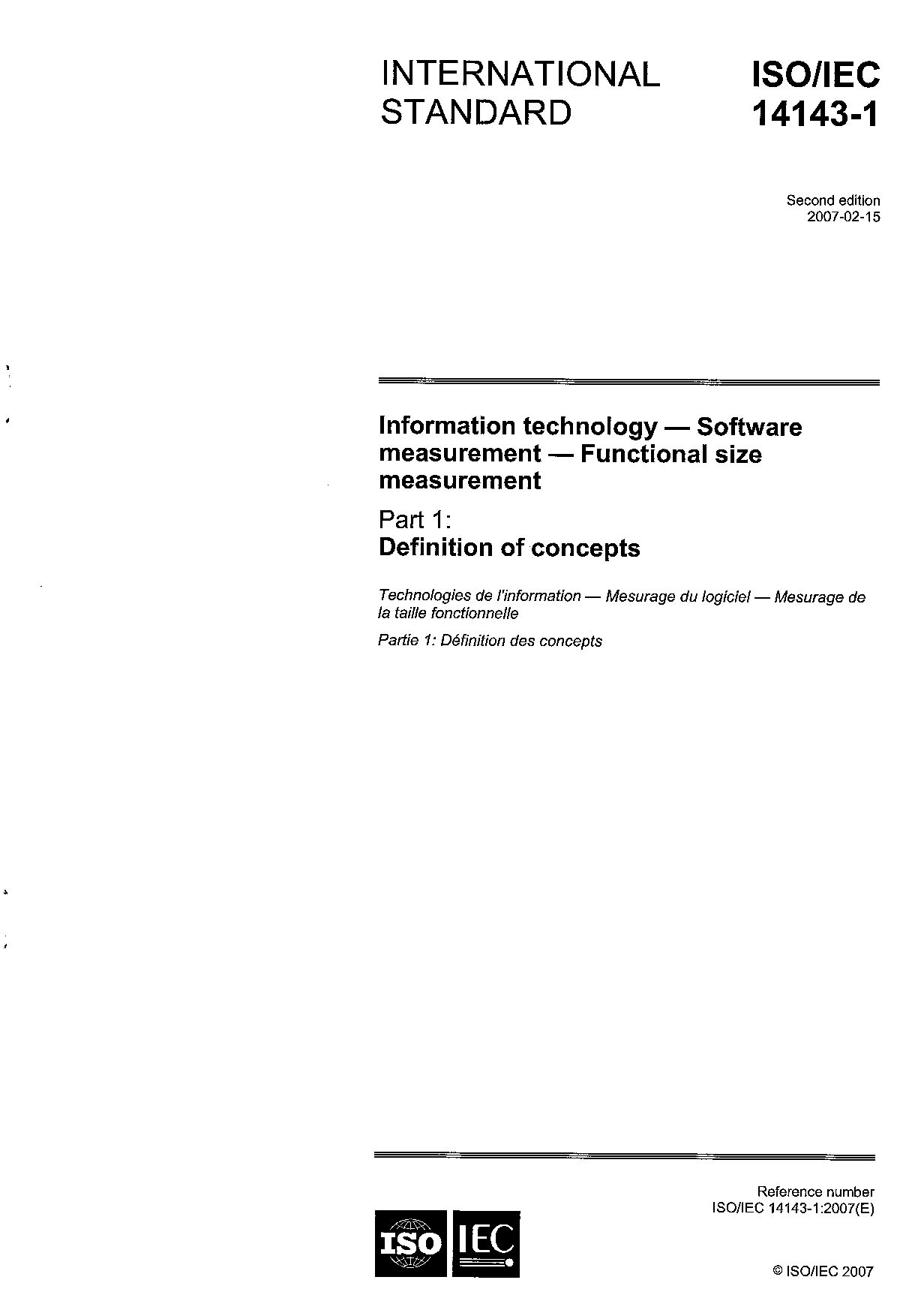 ISO/IEC 14143-1:2007封面图
