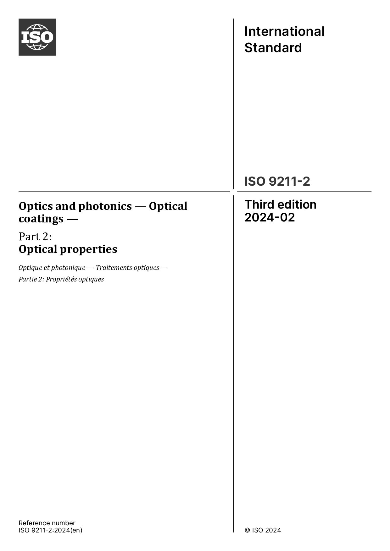 ISO 9211-2:2024封面图