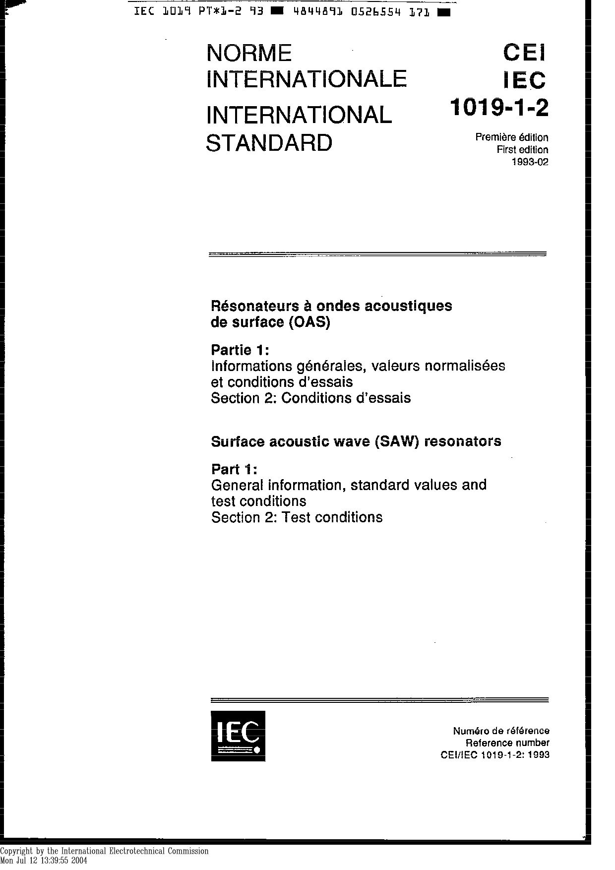 IEC 61019-1-2:1993封面图