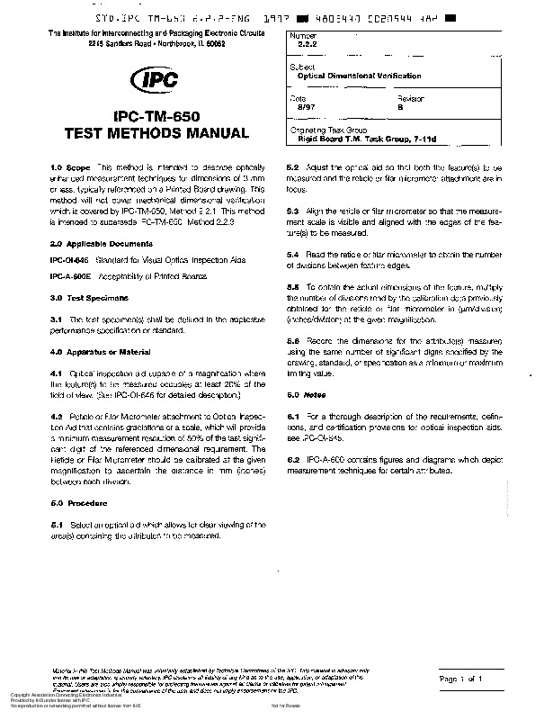 IPC TM-650 2.2.2-1997封面图