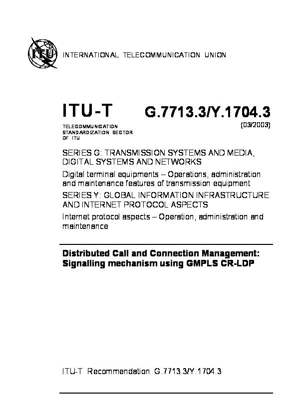 ITU-T G.7713.3-2003