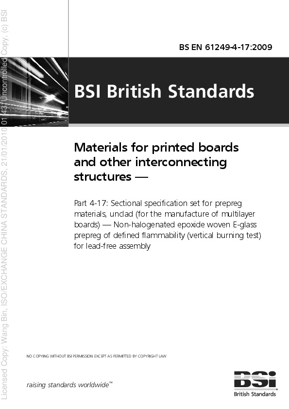 BS EN 61249-4-17:2009封面图