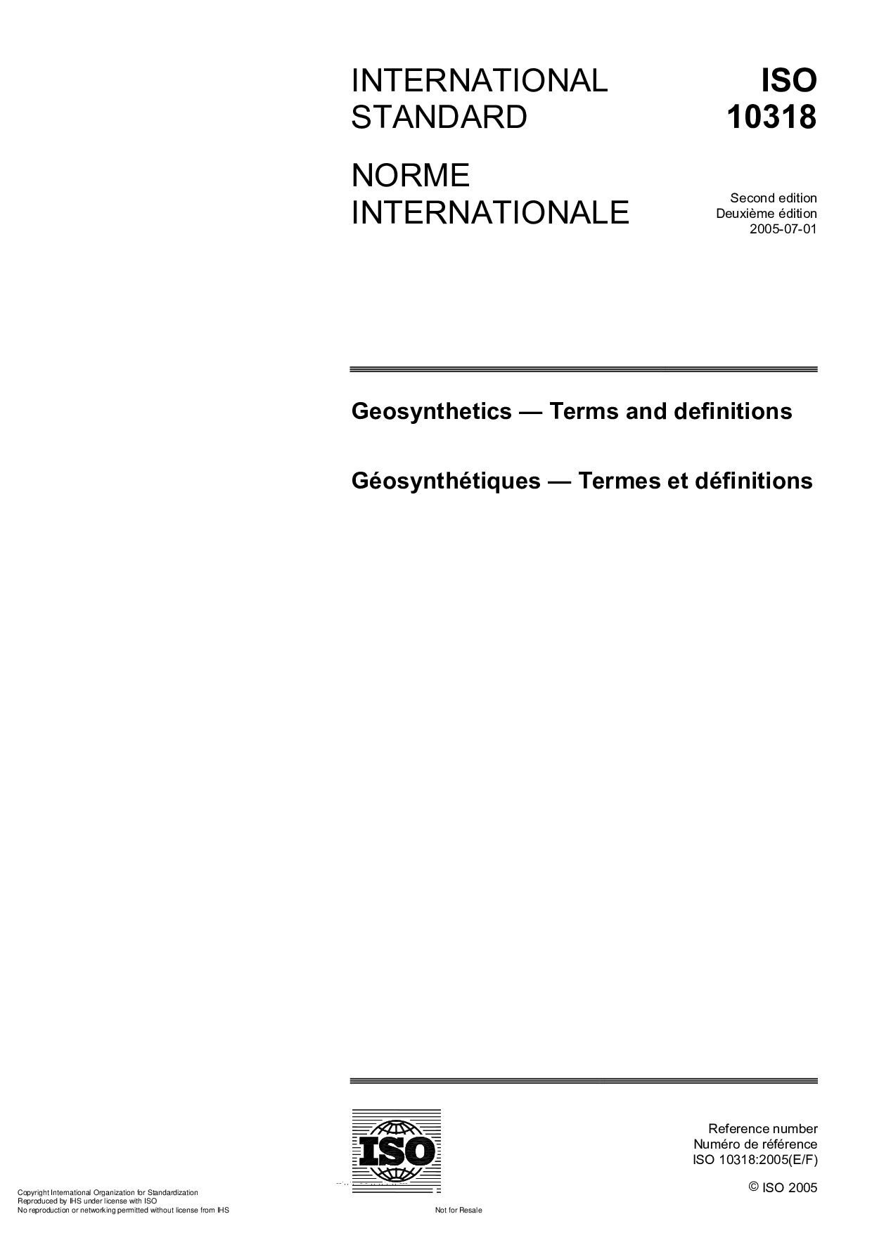 ISO 10318:2005封面图