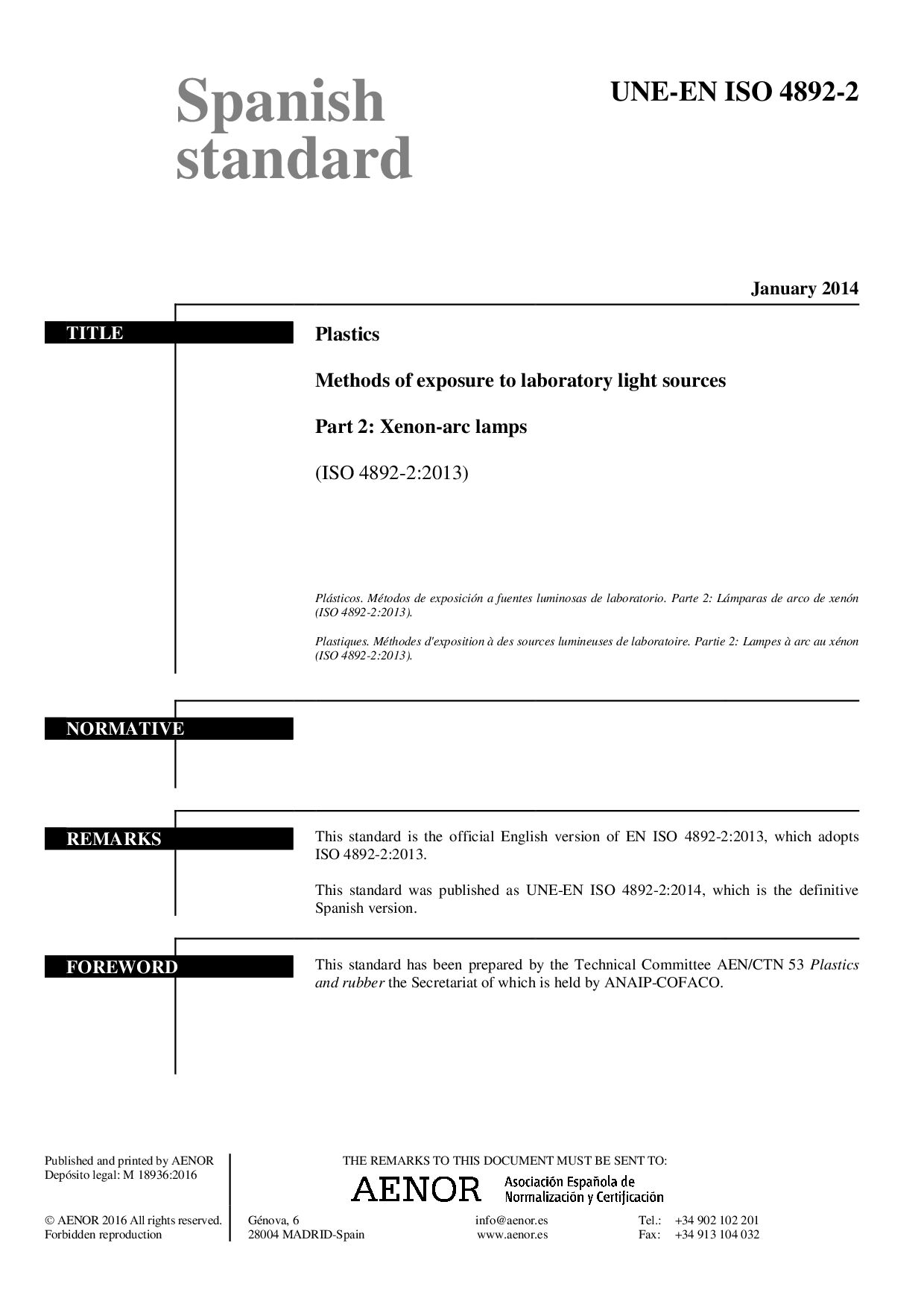 UNE-EN ISO 4892-2:2014封面图