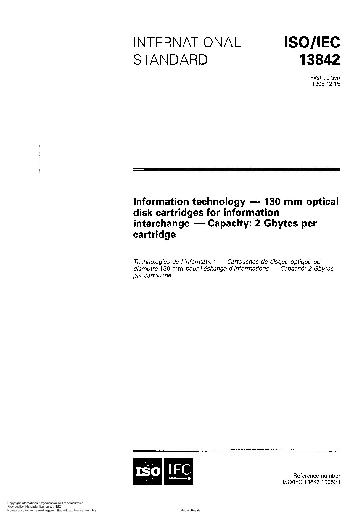 ISO/IEC 13842:1995封面图