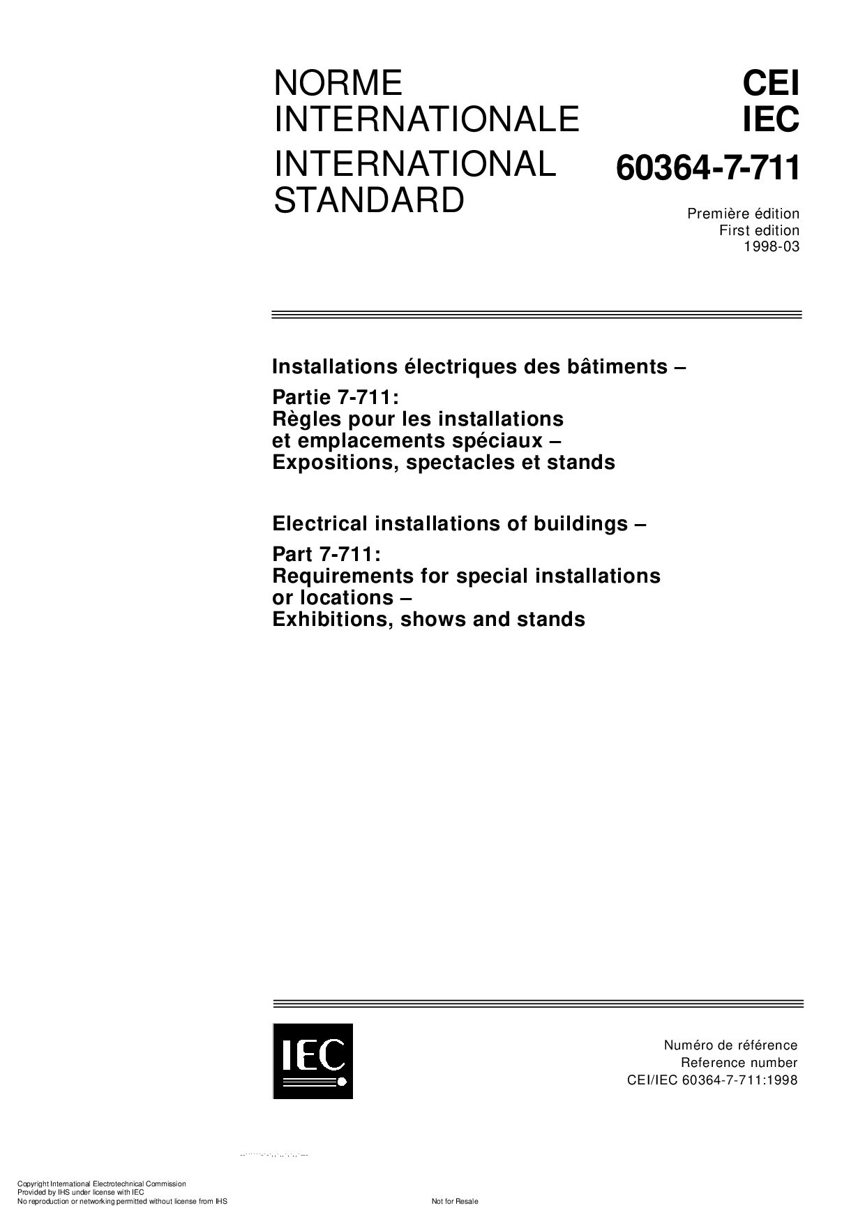 IEC 60364-7-711:1998封面图