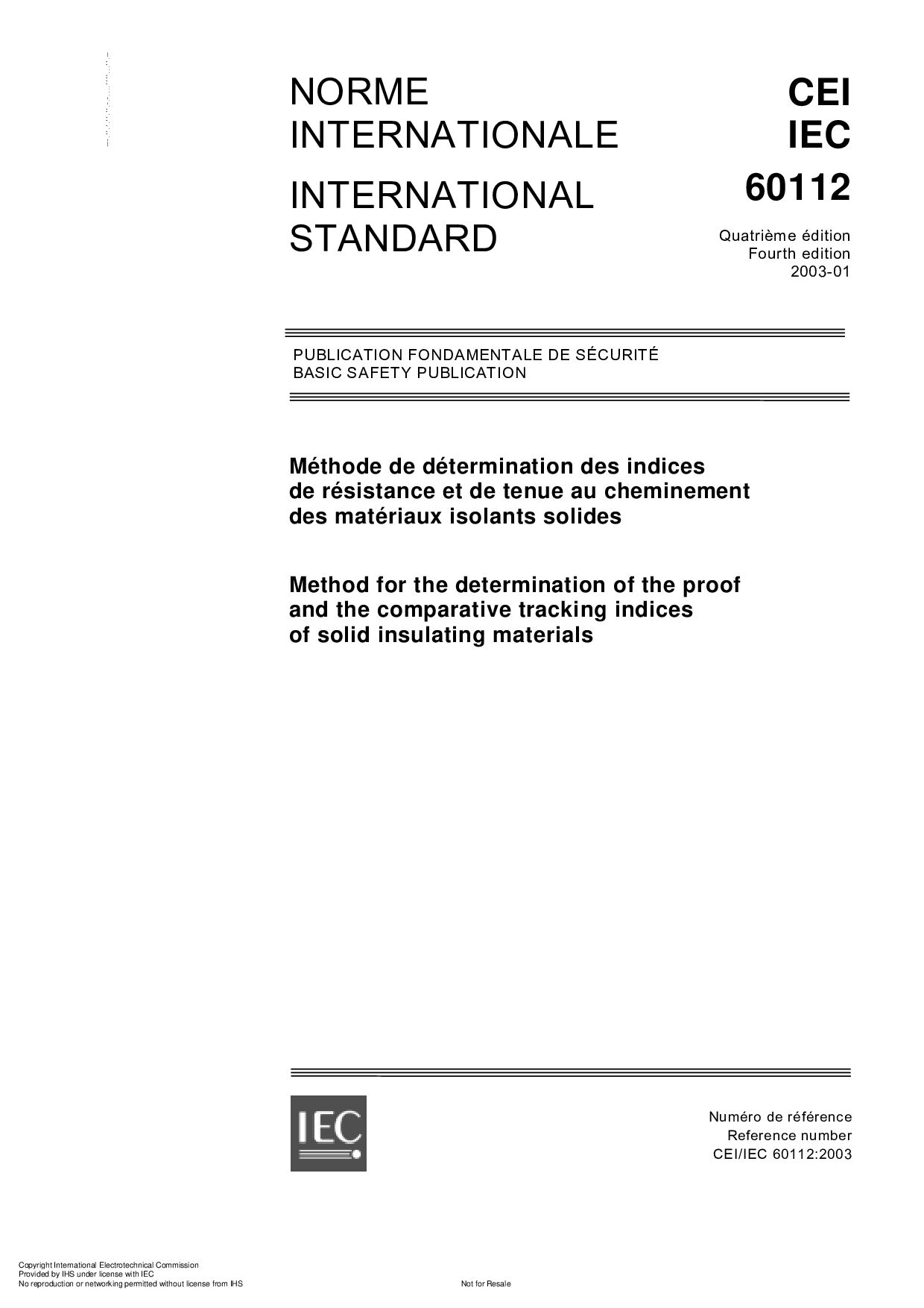 IEC 60112:2003封面图