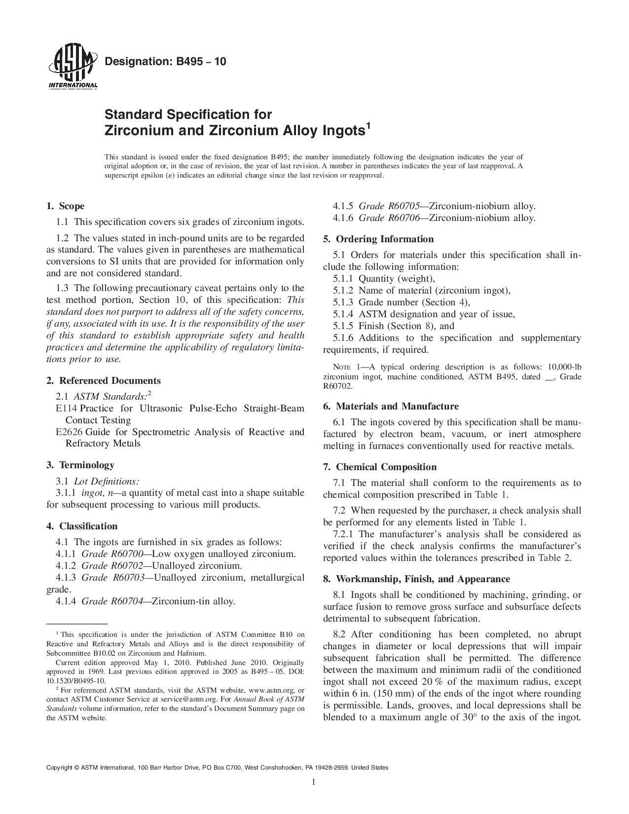 ASTM B495-10封面图