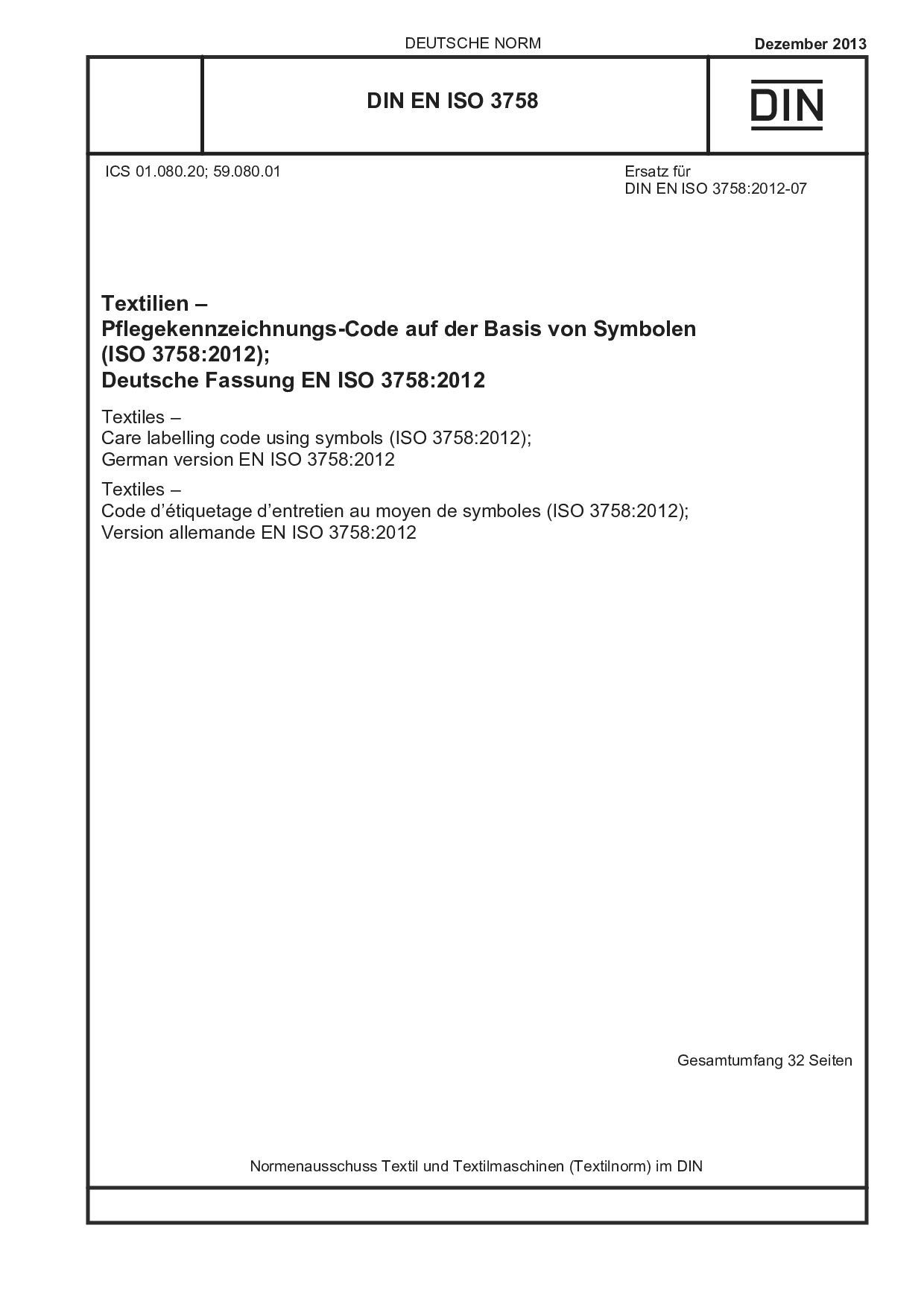 DIN EN ISO 3758:2013封面图