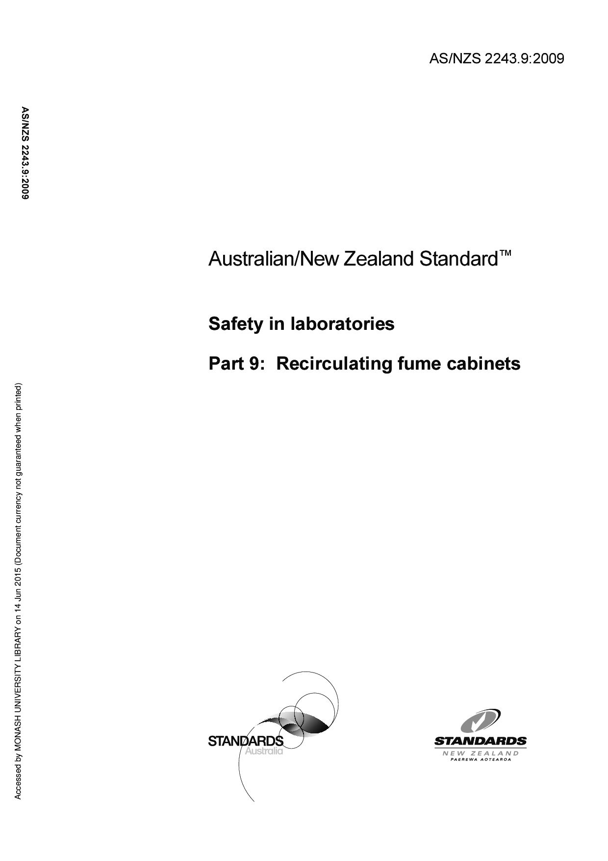 AS/NZS 2243.9:2009封面图