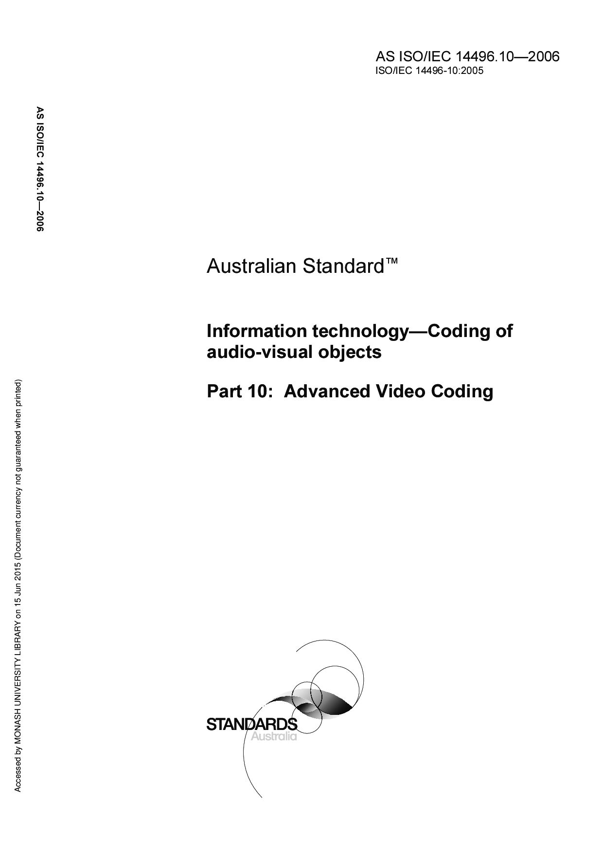 AS ISO/IEC 14496.10:2006封面图
