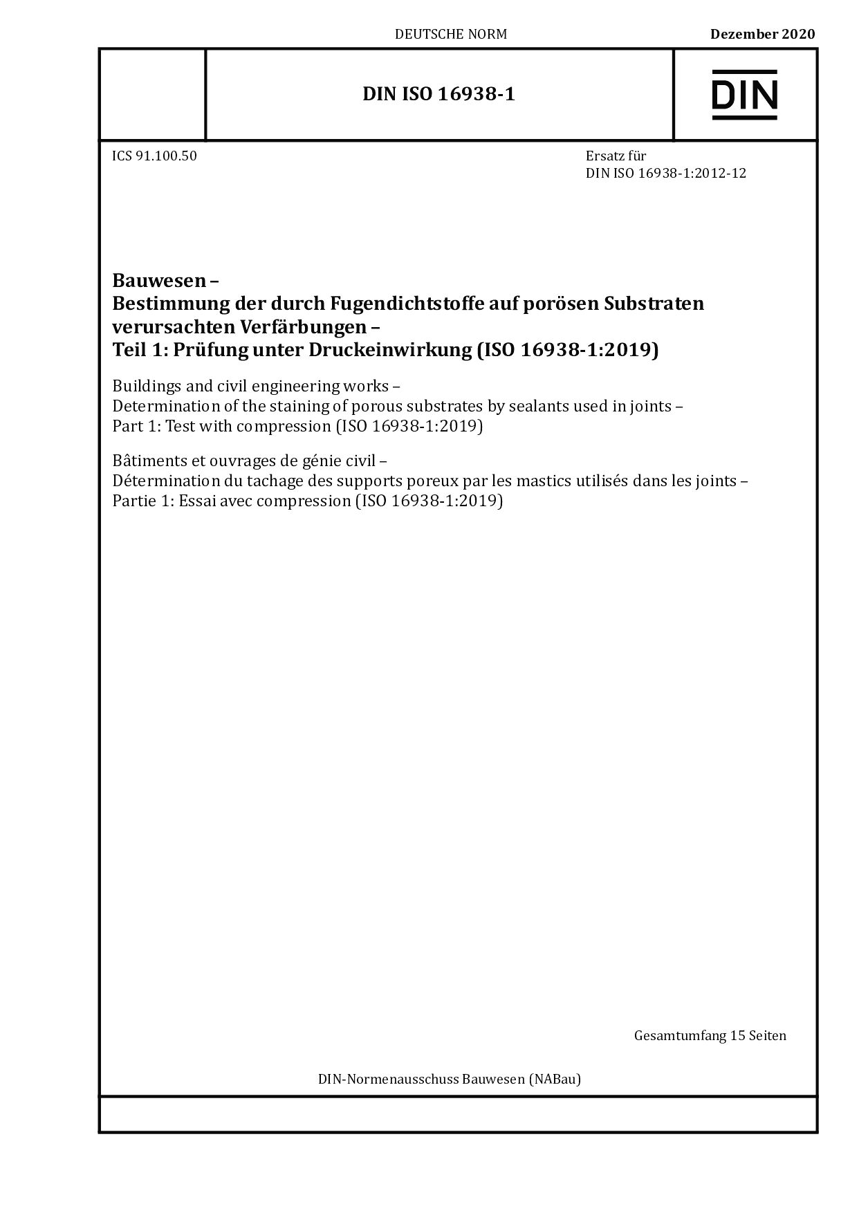 DIN ISO 16938-1:2020