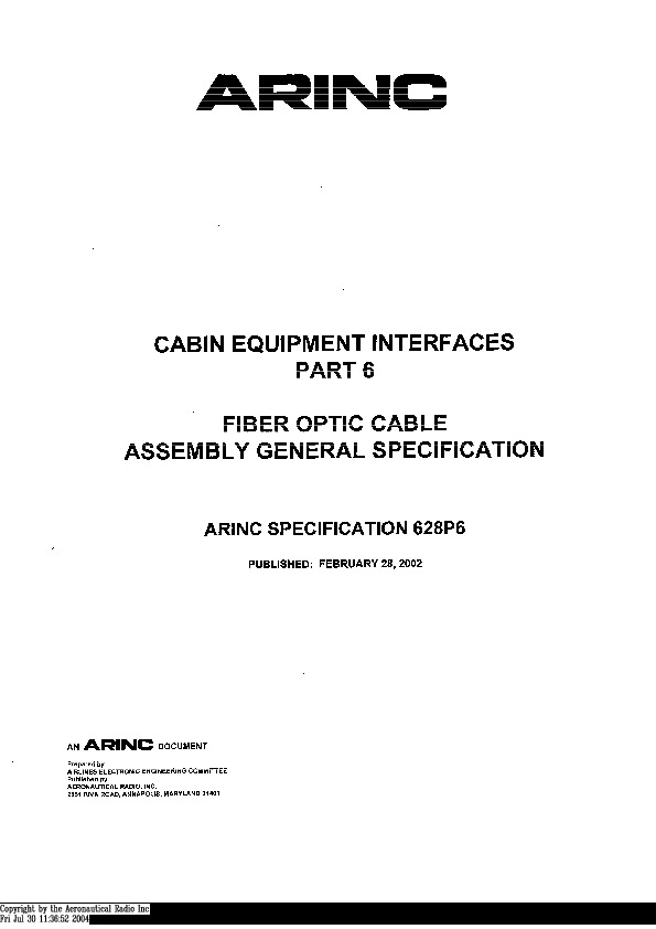 ARINC 628P6-2002封面图