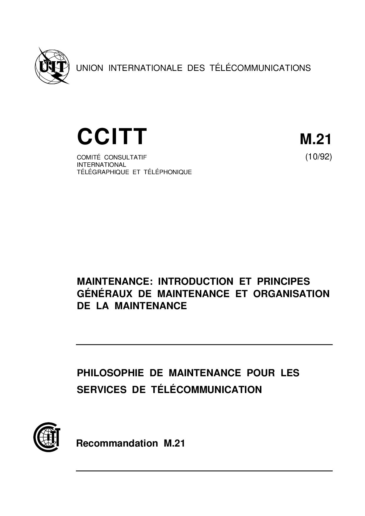 ITU-T M.21 FRENCH-1992封面图