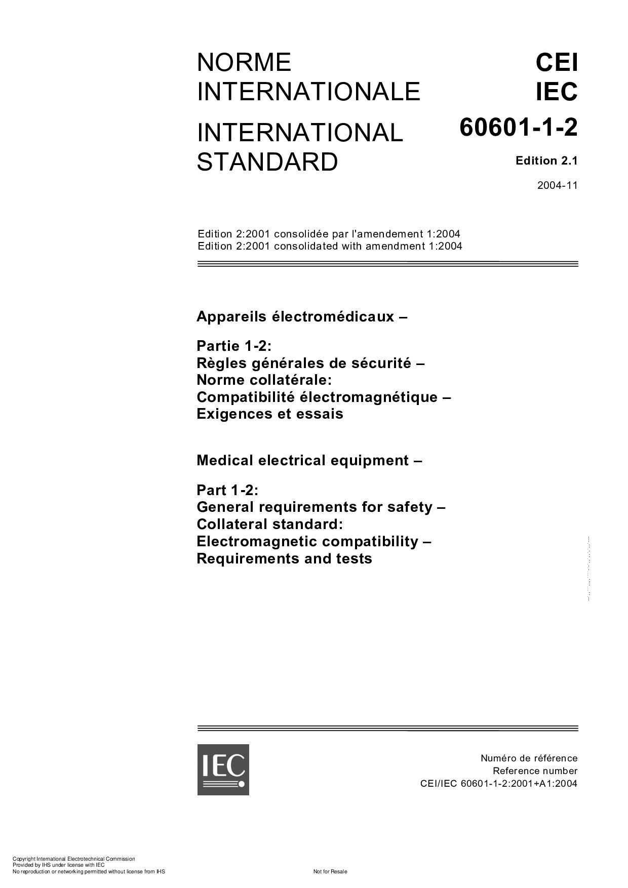 IEC 60601-1-2:2004封面图
