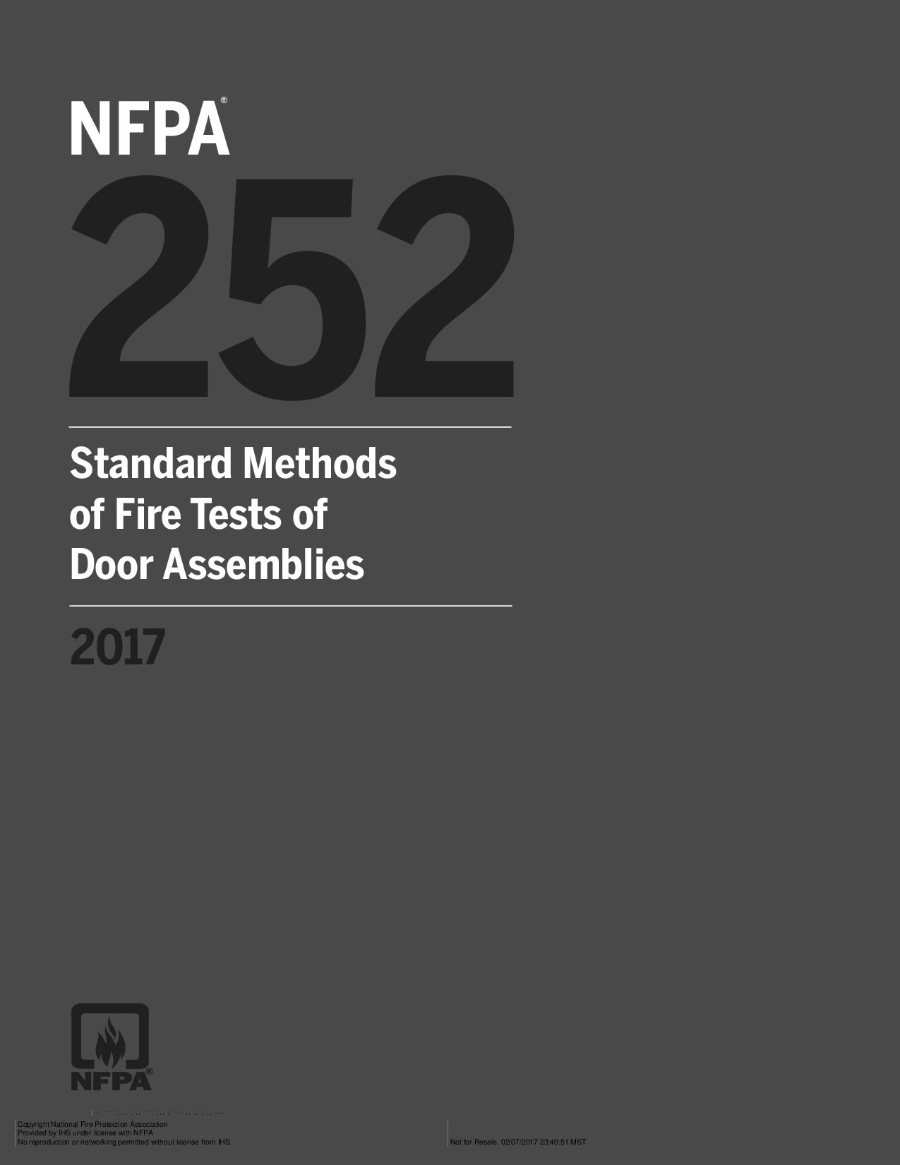 NFPA 252-2017封面图