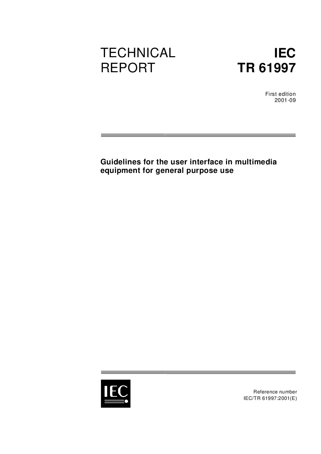 IEC TR 61997:2001封面图