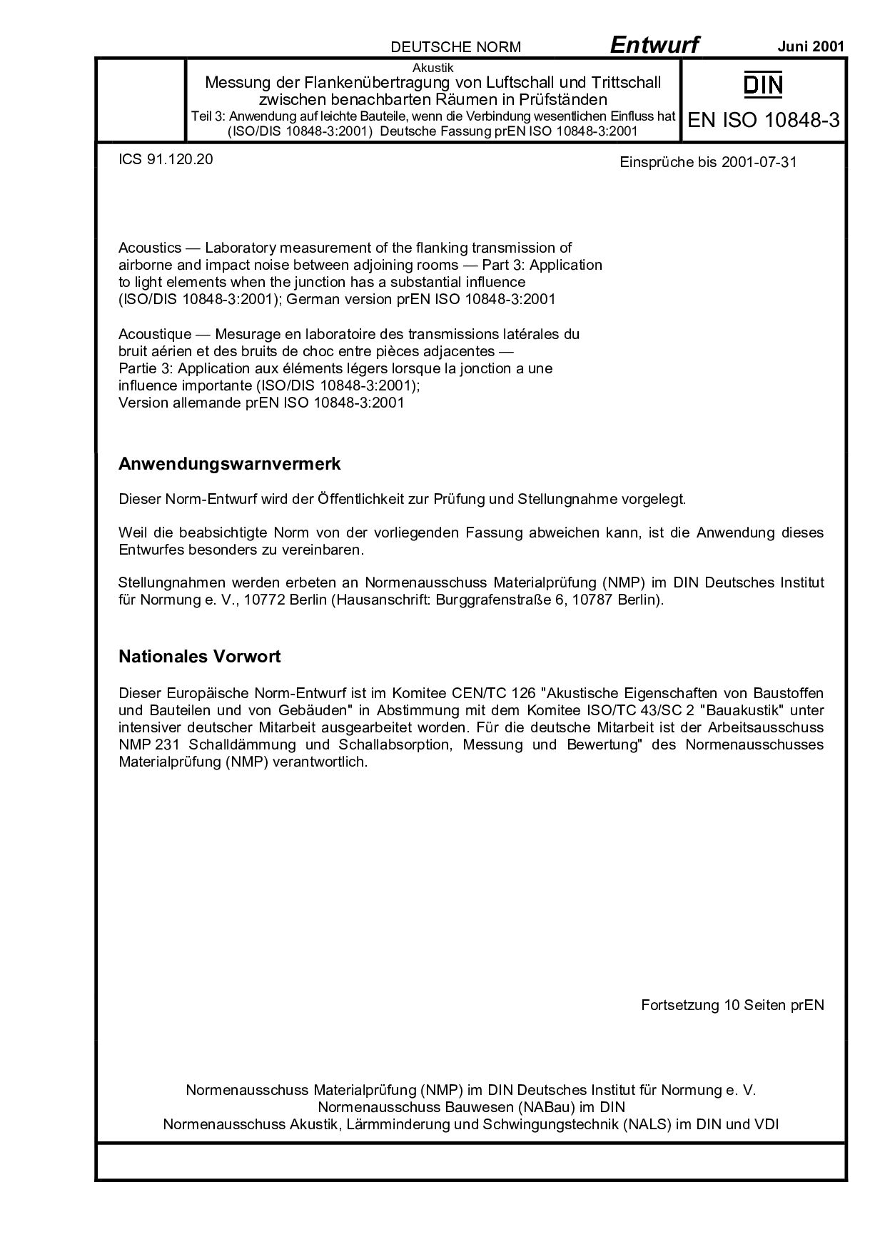 DIN EN ISO 10848-3 E:2001-06封面图