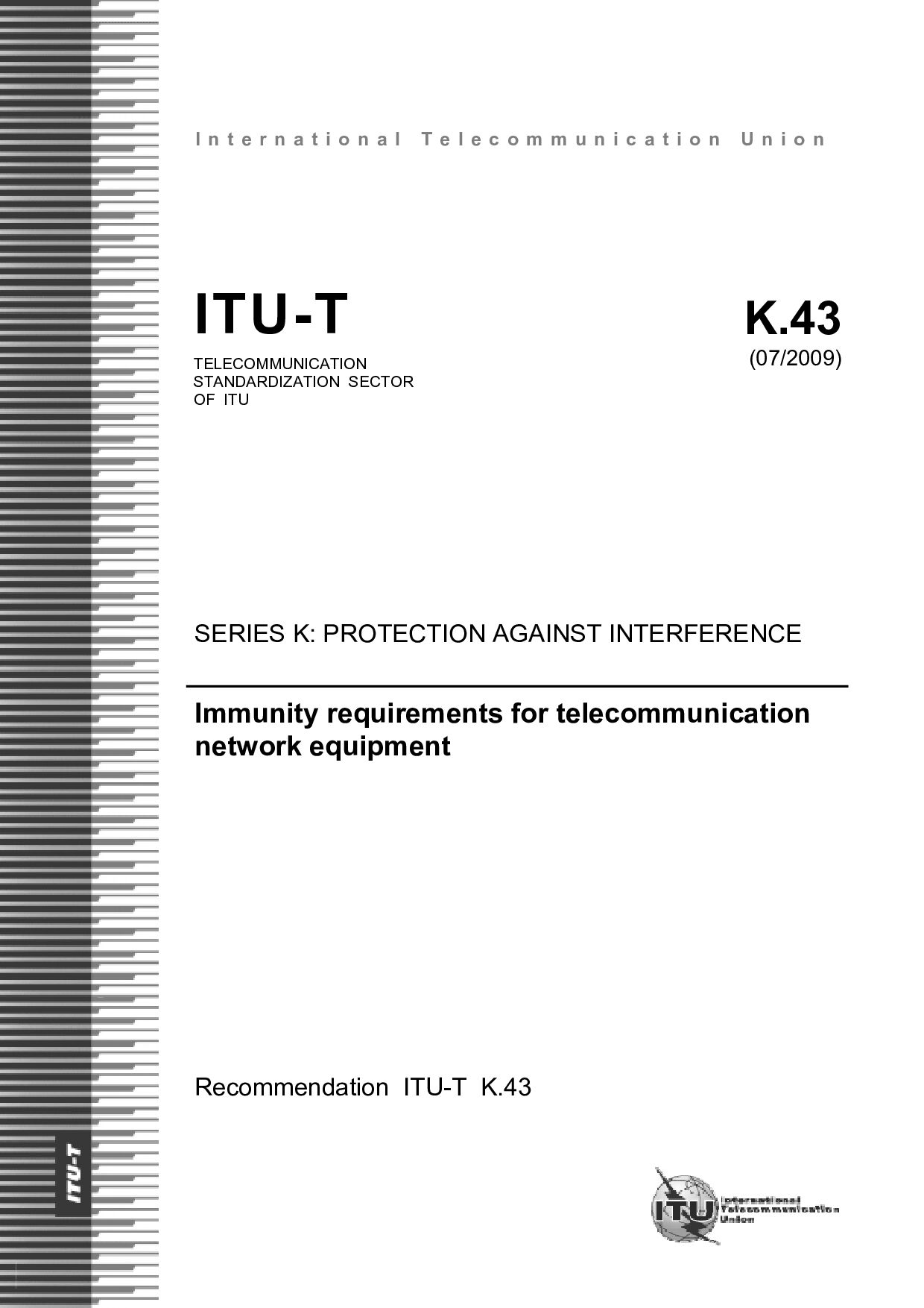 ITU-T K.43-2009封面图