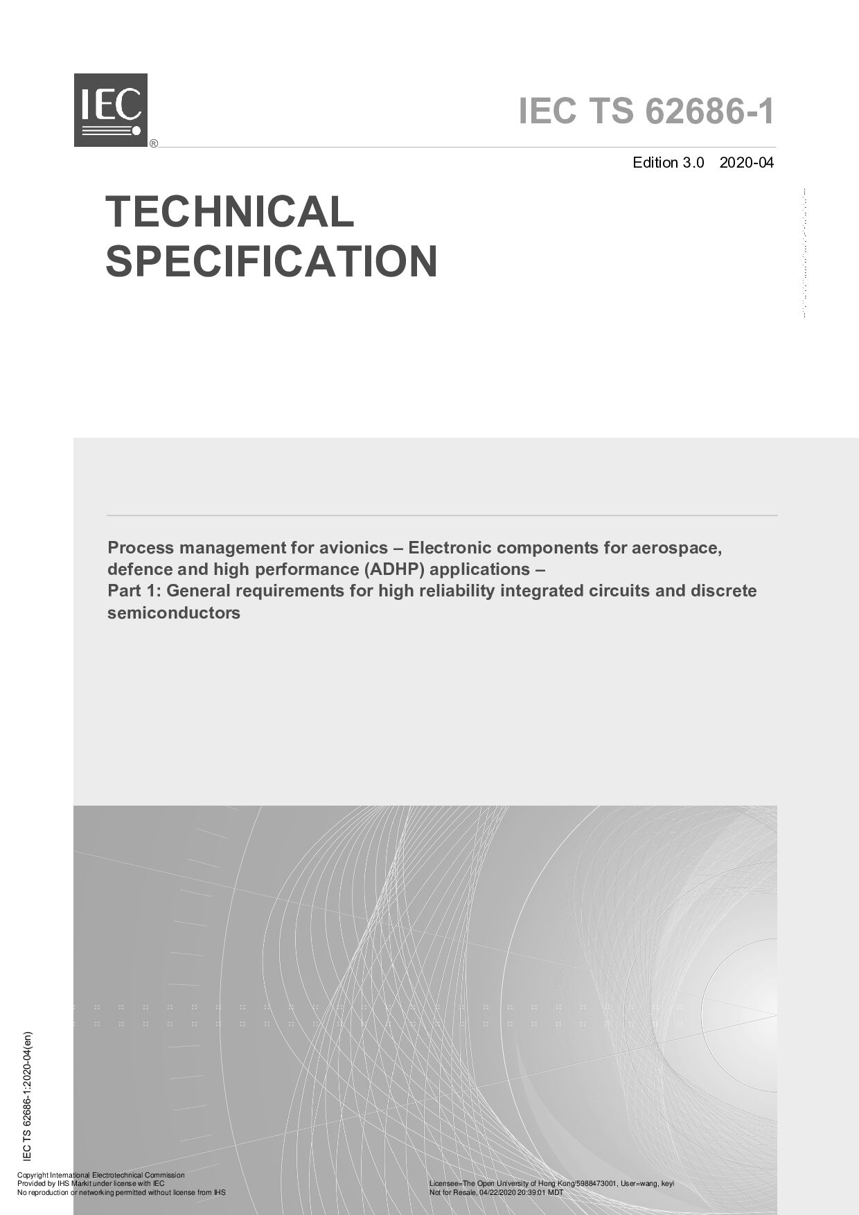 IEC TS 62686-1:2020 RLV