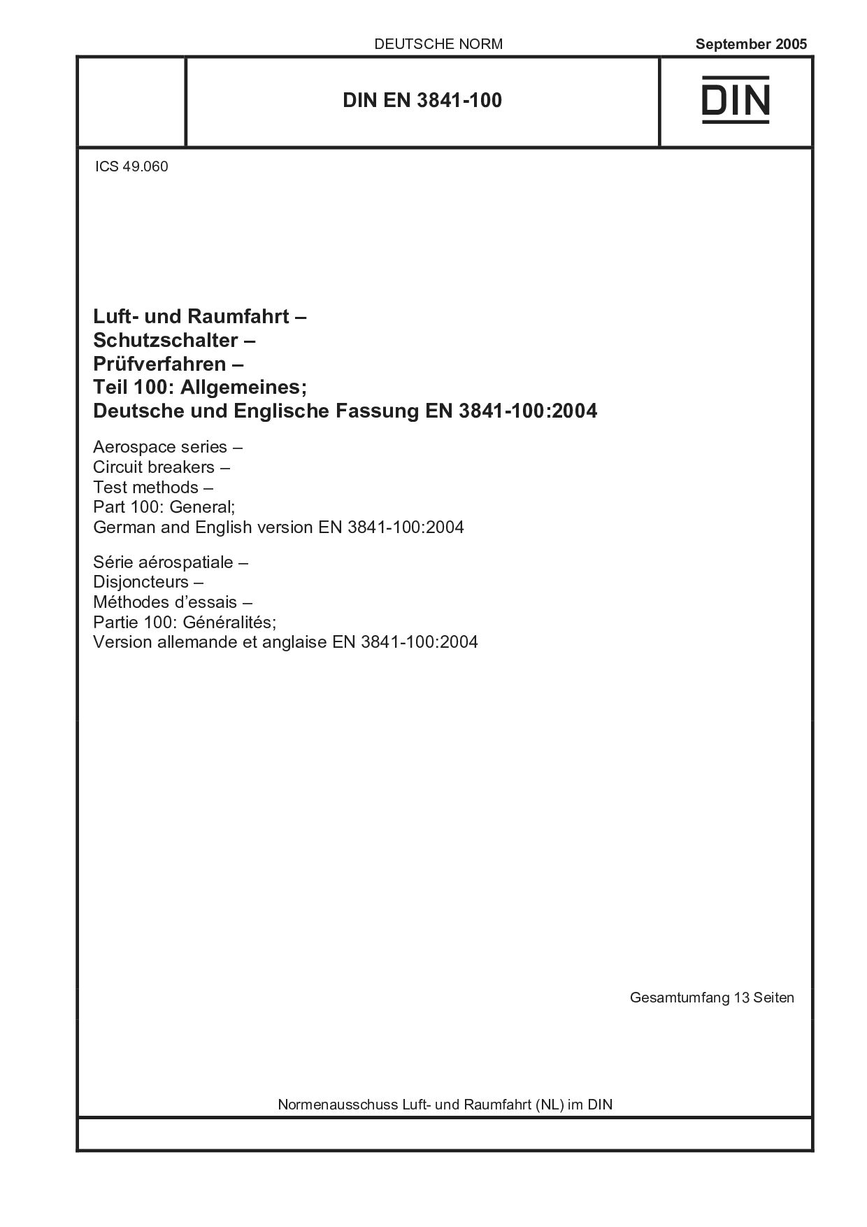 DIN EN 3841-100:2005-09封面图