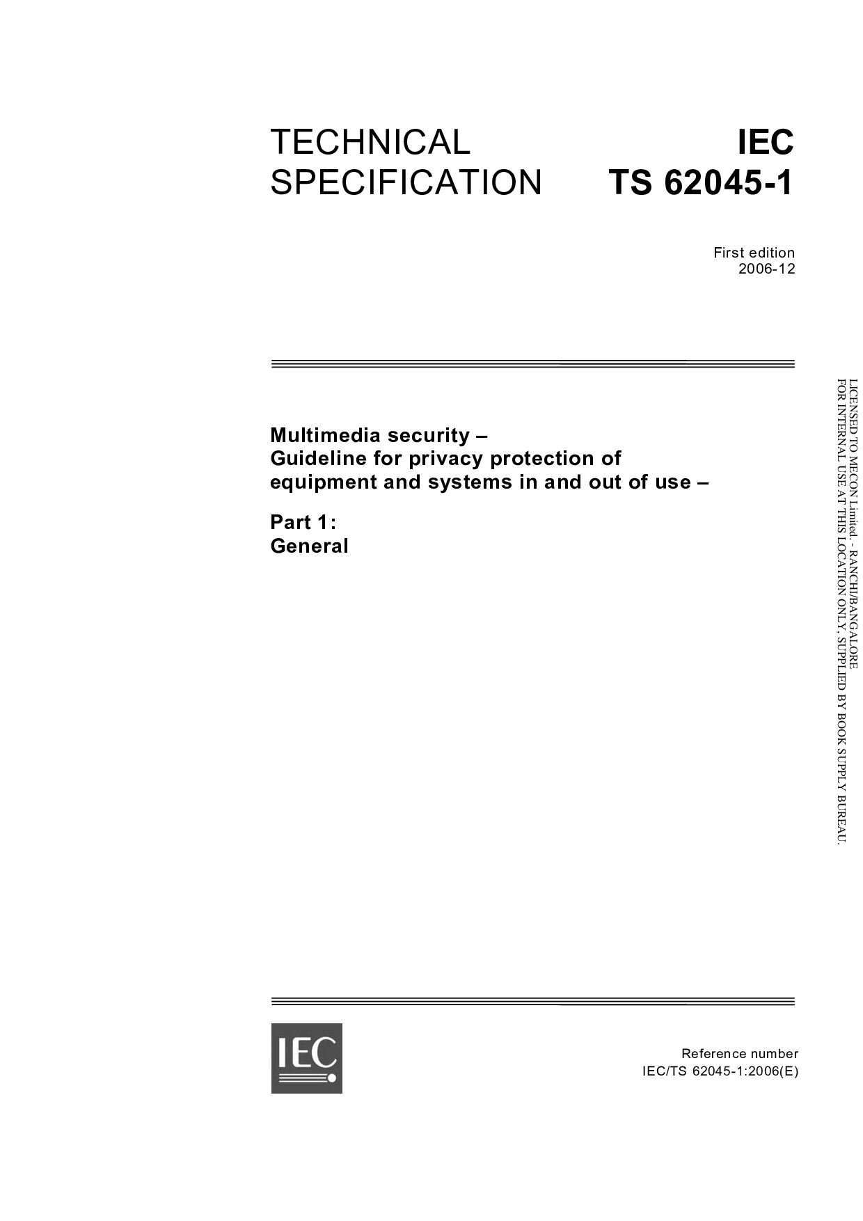 IEC TS 62045-1:2006
