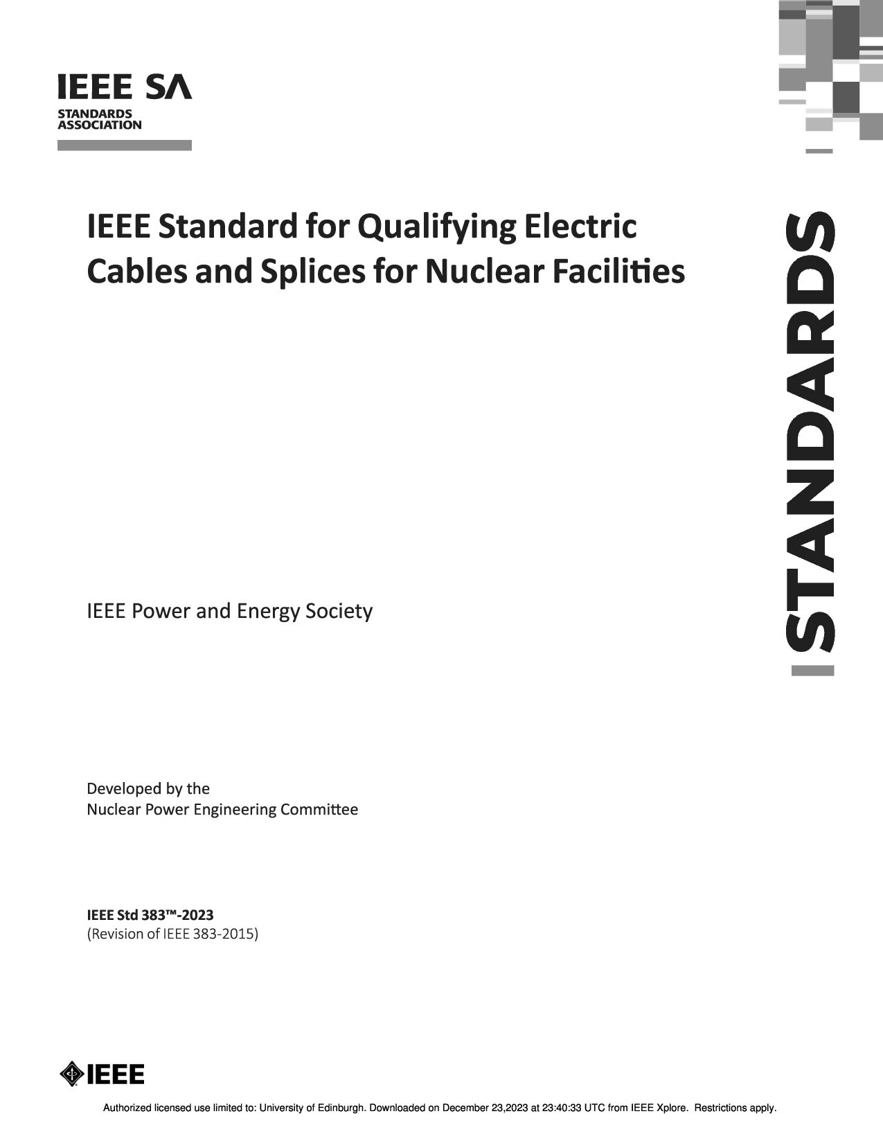 IEEE Std 383-2023封面图