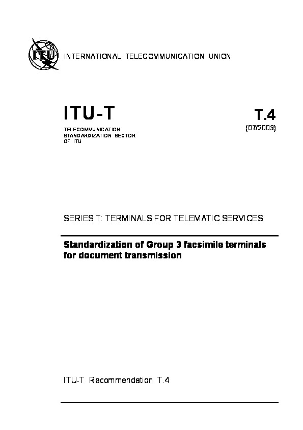 ITU-T T.4-2003封面图