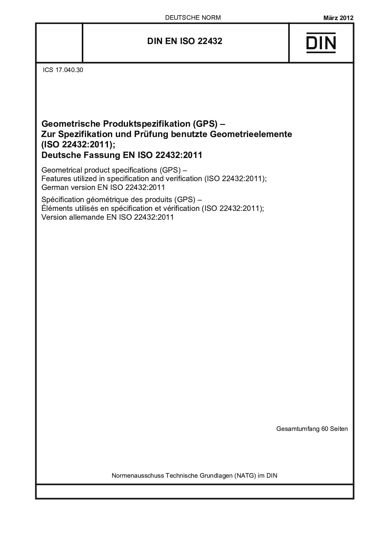 DIN EN ISO 22432:2012封面图