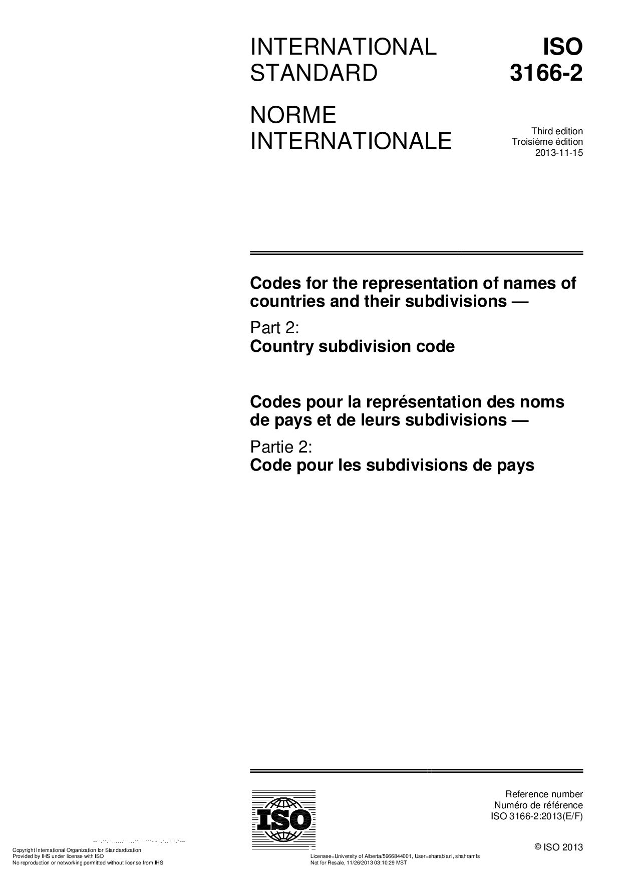 ISO 3166-2:2013封面图