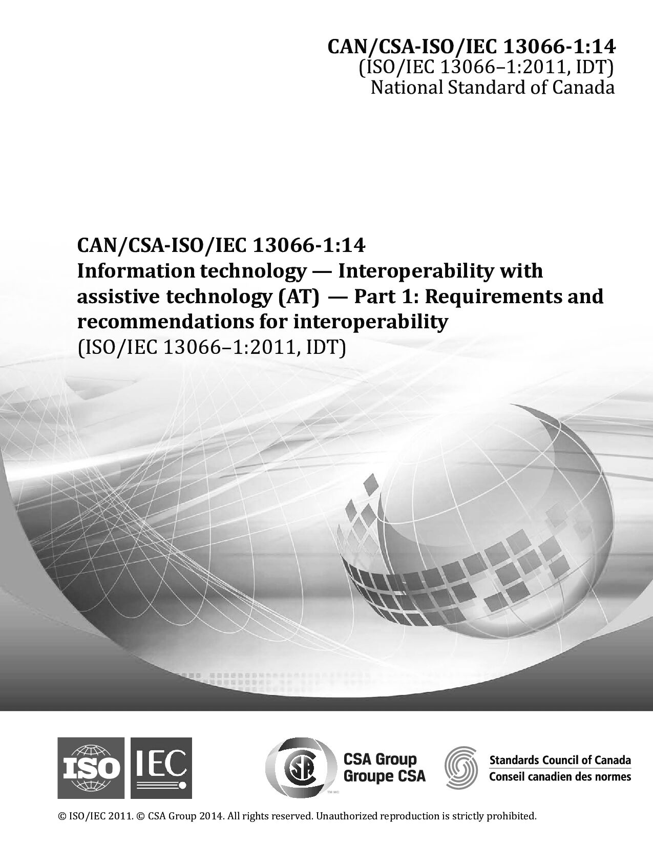 CAN/CSA-ISO/IEC 13066-1:2014