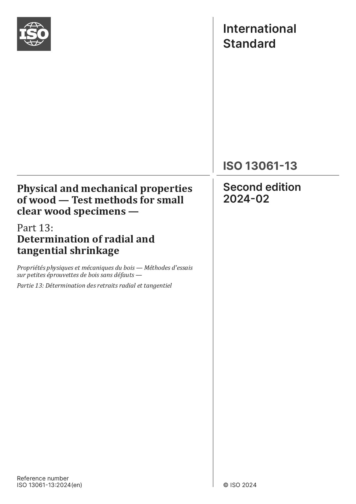 ISO 13061-13:2024封面图