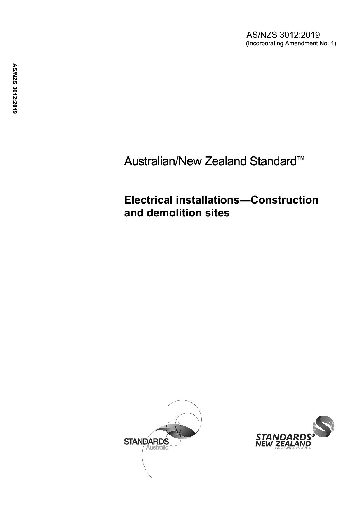 AS/NZS 3012:2019(R2020)封面图